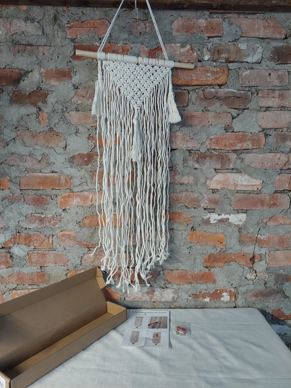 Macrame Hair Bow Holder Wall Hanging Nursery Decor Baby Girl Boho Hair Clip